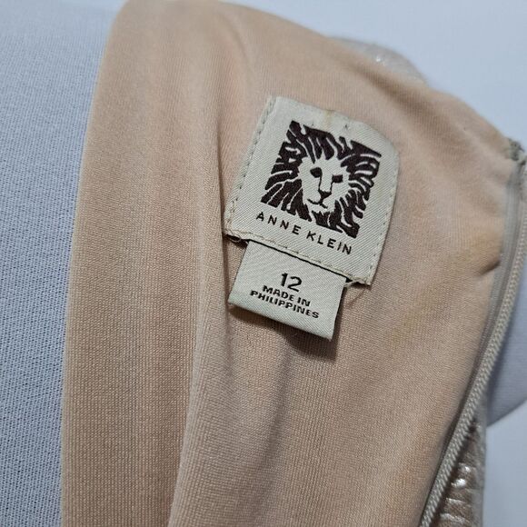 Anne Klien Floral Print Maxi Dress Pale Gold S 12 NWT - Picture 15 of 15